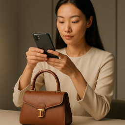 A customer accessing product information on a mobile application